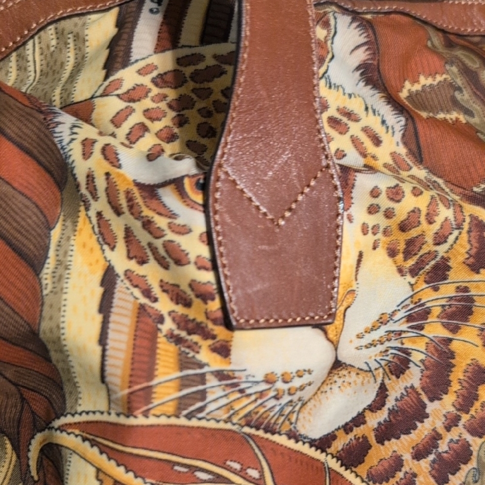 Salvatore Ferragamo Multicolor Tote Bag Animal Vintage Large Clean Italy Purse - Picture 5 of 15